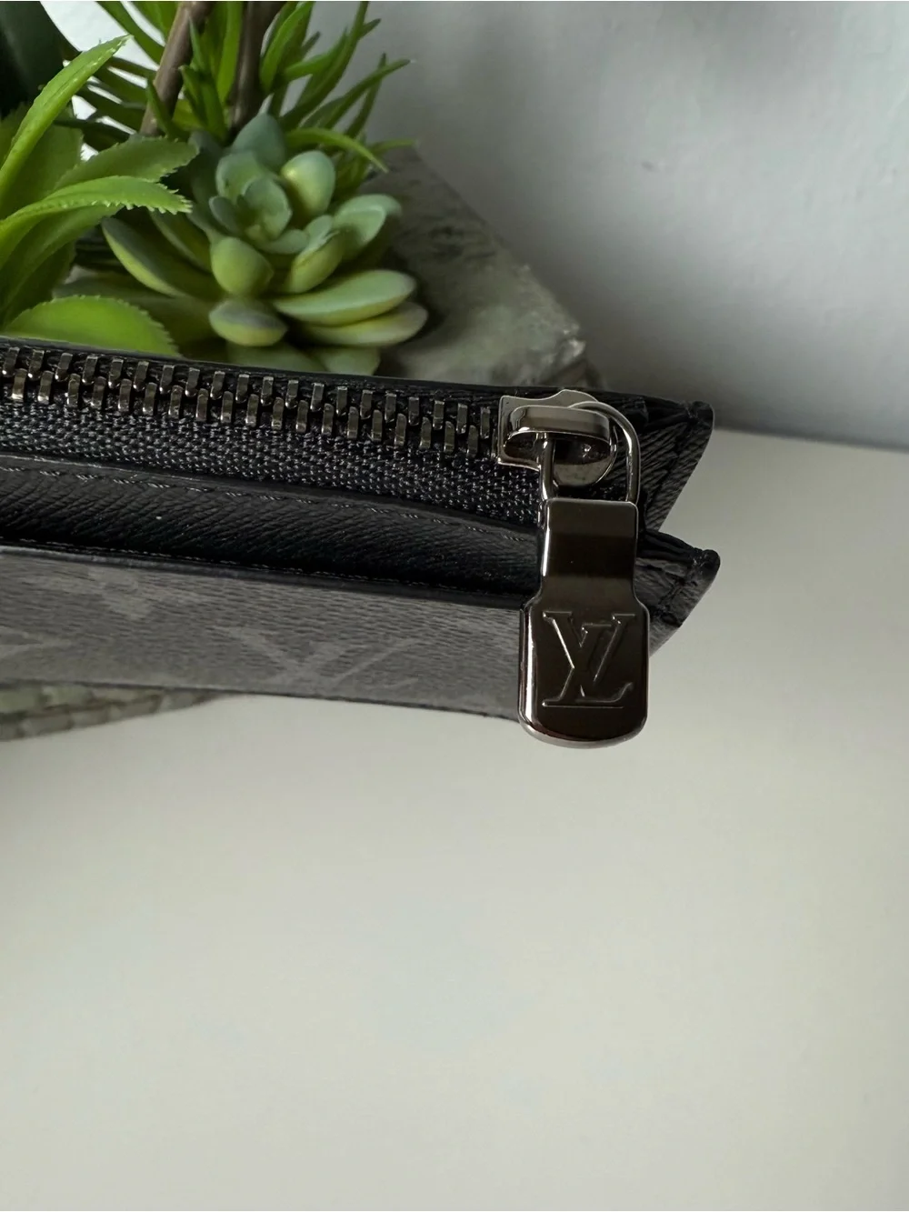 LOUIS VUITTON Coin Card Holder Monogram Eclipse Canvas